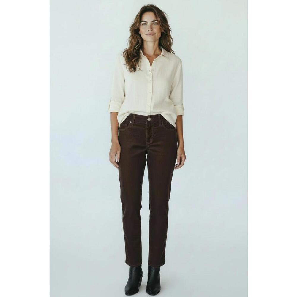 Loft Women's Corduroy Stretch Comfort Jeans Plum, Modern Straight Size 2P